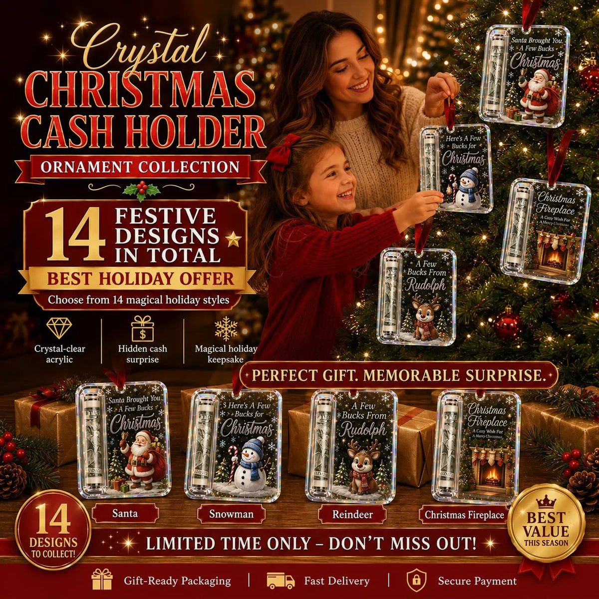 ⚡⚡⚡LAST 44 PCS LEFT!!! 🔥Last day with huge discounts! – ✨🎄Christmas Cash Gift Holder Ornament