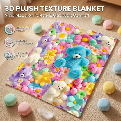 Cute Plush 3D Throw Blanket