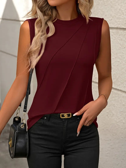 Sfrcord® Ärmelloses Tanktop mit Rundhalsausschnitt