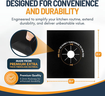 Reusable Gas Stove Burner Protectors🫧Non-Stick & Wipe Clean in Seconds