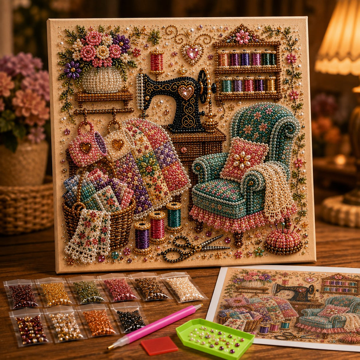Cozy Hobby Rooms 3D Diamond Art Kit