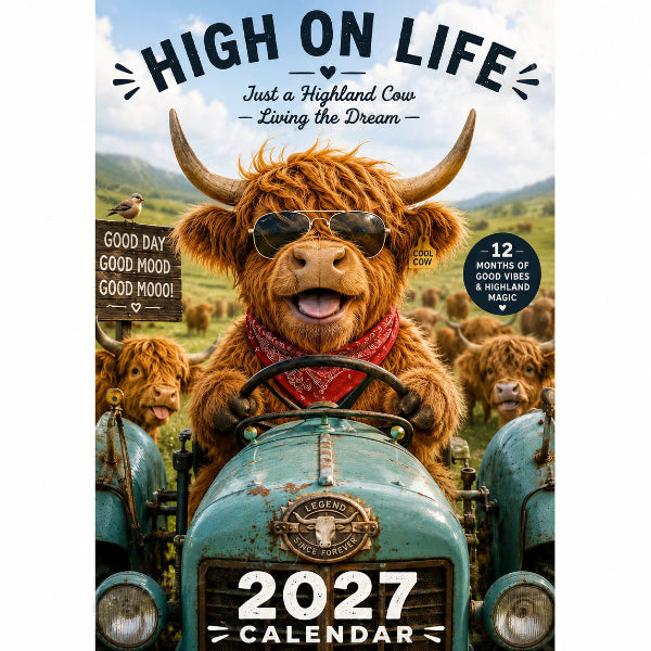 🔥2027 Funny Highland Cow Wall Calendar | A4 Hanging Calendar | Designed by Isabel Kline