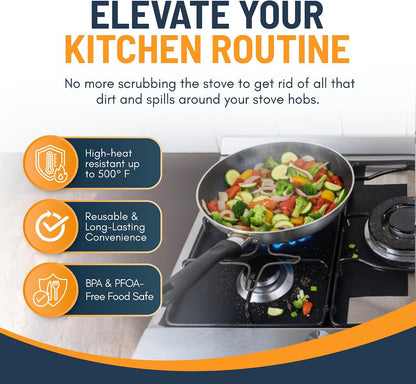 Reusable Gas Stove Burner Protectors🫧Non-Stick & Wipe Clean in Seconds