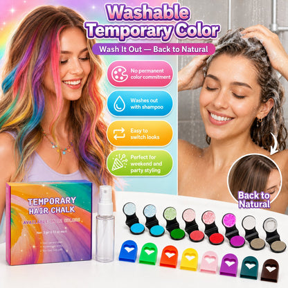 ⚡⚡⚡LAST 44 PCS LEFT!!! 🌈12-Color Temporary Hair Chalk Applicator Set