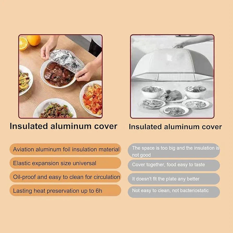 🔥Buy 1 Get 1 FREE  Reusable Elastic Aluminum Foil Food Covers (80 Pack) | Universal Fit, Heat-Resistant & Washable 🥗✨