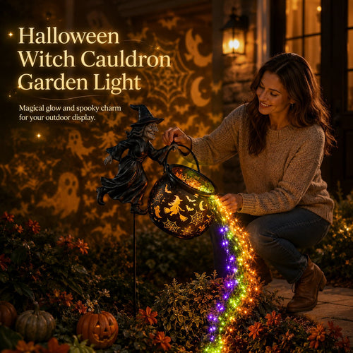 ⚡⚡⚡LAST 44 PCS LEFT!!! 🔥Last Day 50% OFF🎃Halloween Witch Cauldron Garden Light