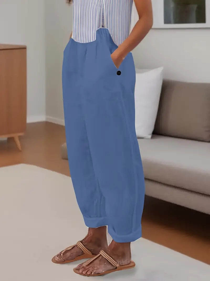 Sfrcord® Minimalistische, unifarbene, vielseitige Hose