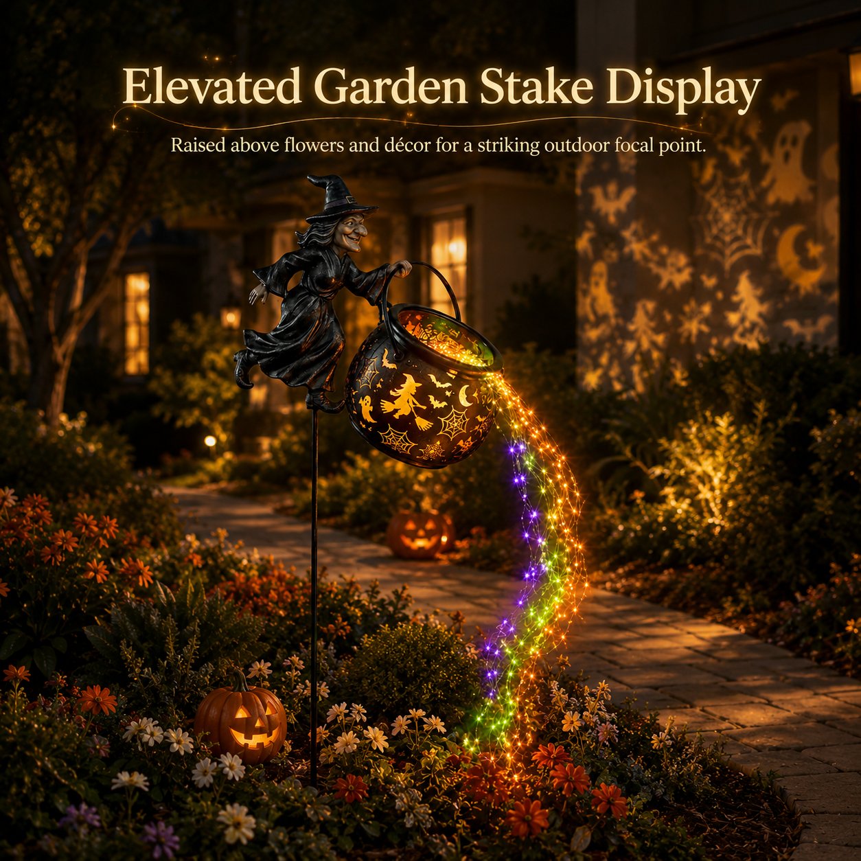 ⚡⚡⚡LAST 44 PCS LEFT!!! 🔥Last Day 50% OFF🎃Halloween Witch Cauldron Garden Light