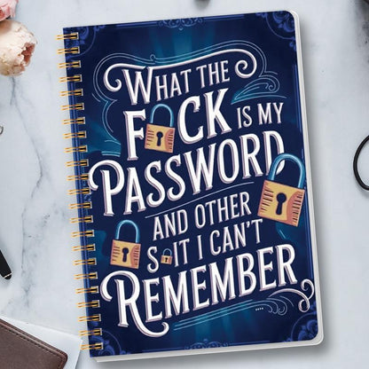 🔥Funny Password Notebook - Spiral Bound with Lock Icons & Funny Security Phrases✍️