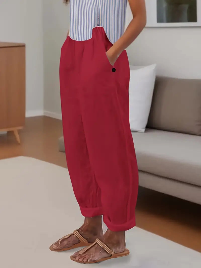 Sfrcord® Minimalistische, unifarbene, vielseitige Hose