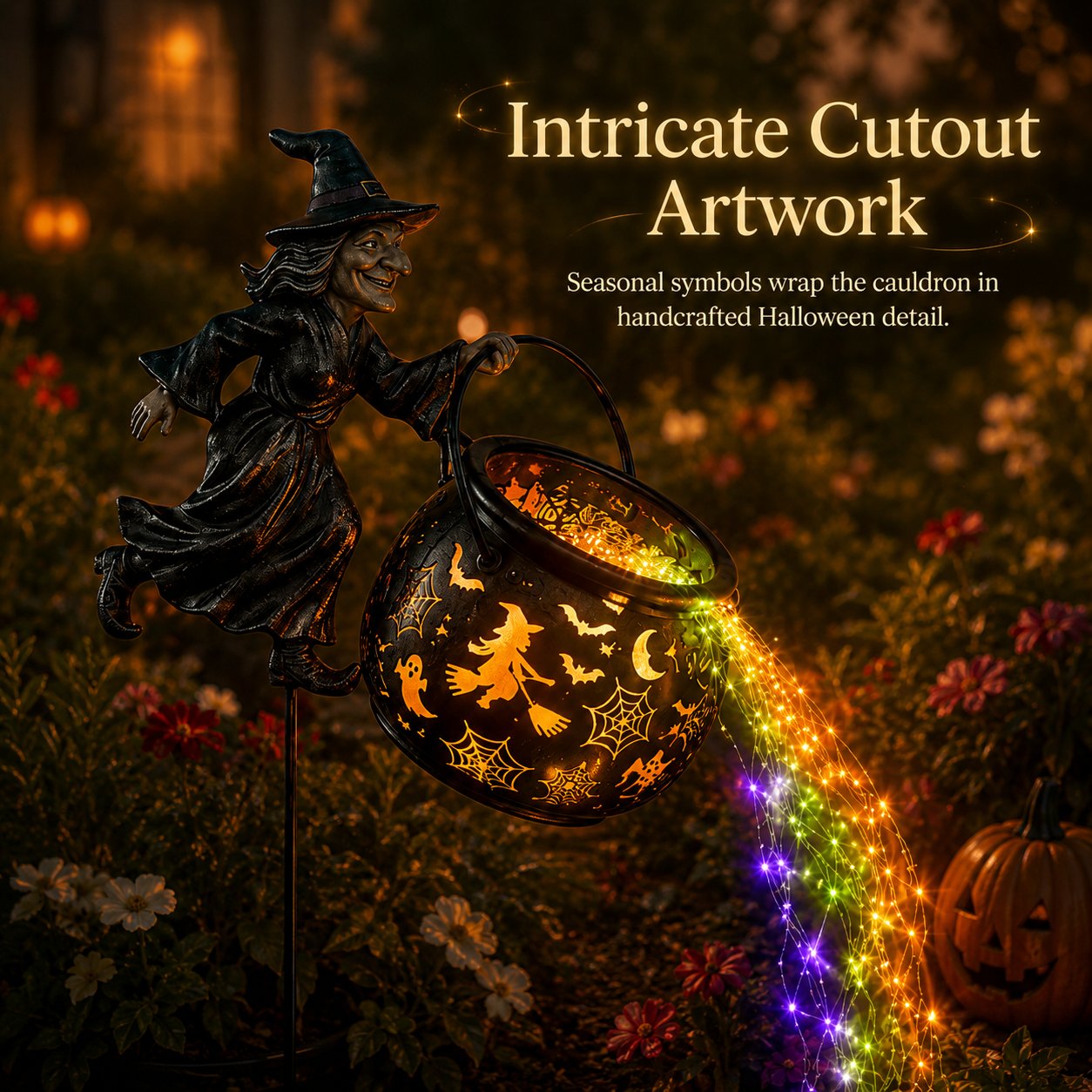 ⚡⚡⚡LAST 44 PCS LEFT!!! 🔥Last Day 50% OFF🎃Halloween Witch Cauldron Garden Light