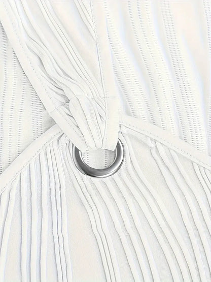 Sfrcord® Wavy Stripe Solid Dress