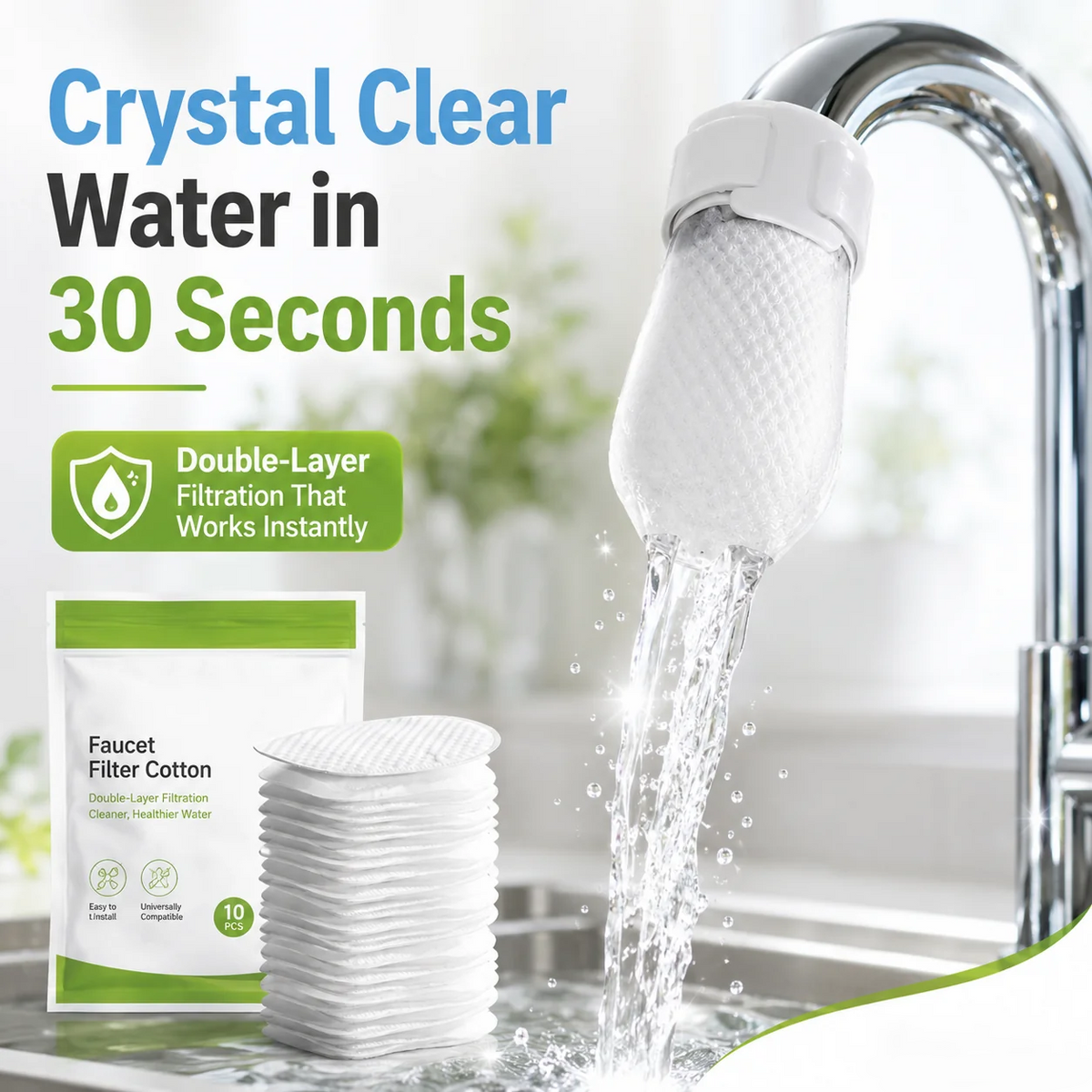 ⚡⚡⚡LAST 44 PCS LEFT!!! 🔥Last Day Buy 1 get 1🔥Cotton Filter Cartridge for Kitchen Faucets🚿