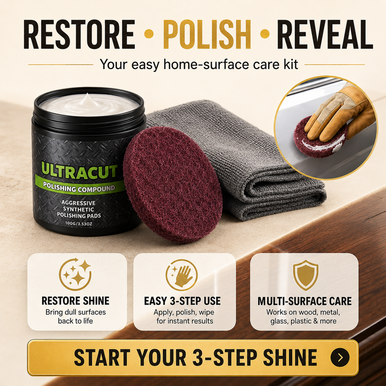 ✅Direct from the manufacturer💥All-in-One Surface Restoration Polish with Pad