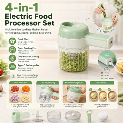 ⚡⚡⚡LAST 44 PCS LEFT!!! 4-in-1 Handheld Electric Food Chopper