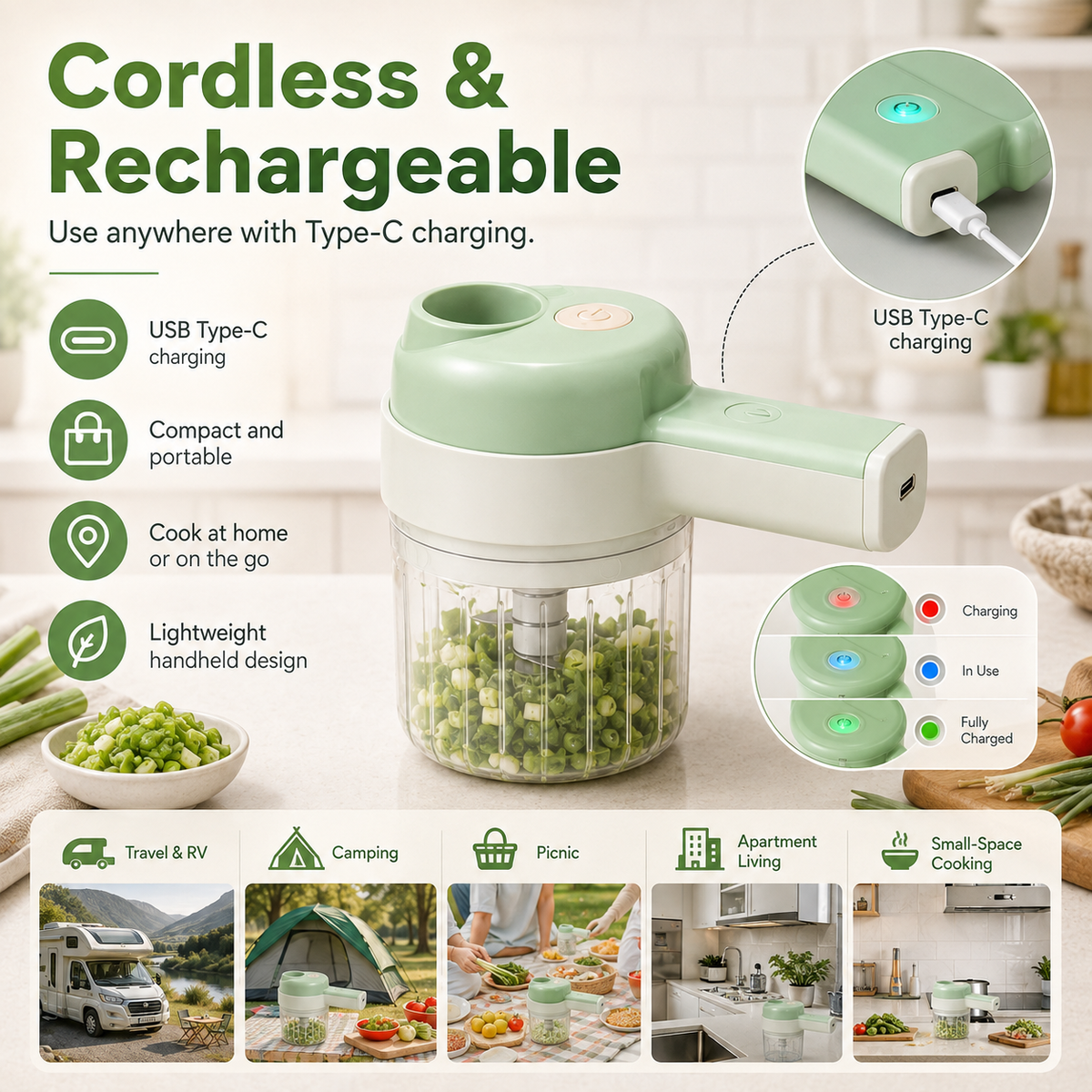 ⚡⚡⚡LAST 44 PCS LEFT!!! 4-in-1 Handheld Electric Food Chopper