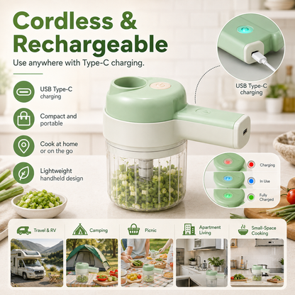 ⚡⚡⚡LAST 44 PCS LEFT!!! 4-in-1 Handheld Electric Food Chopper