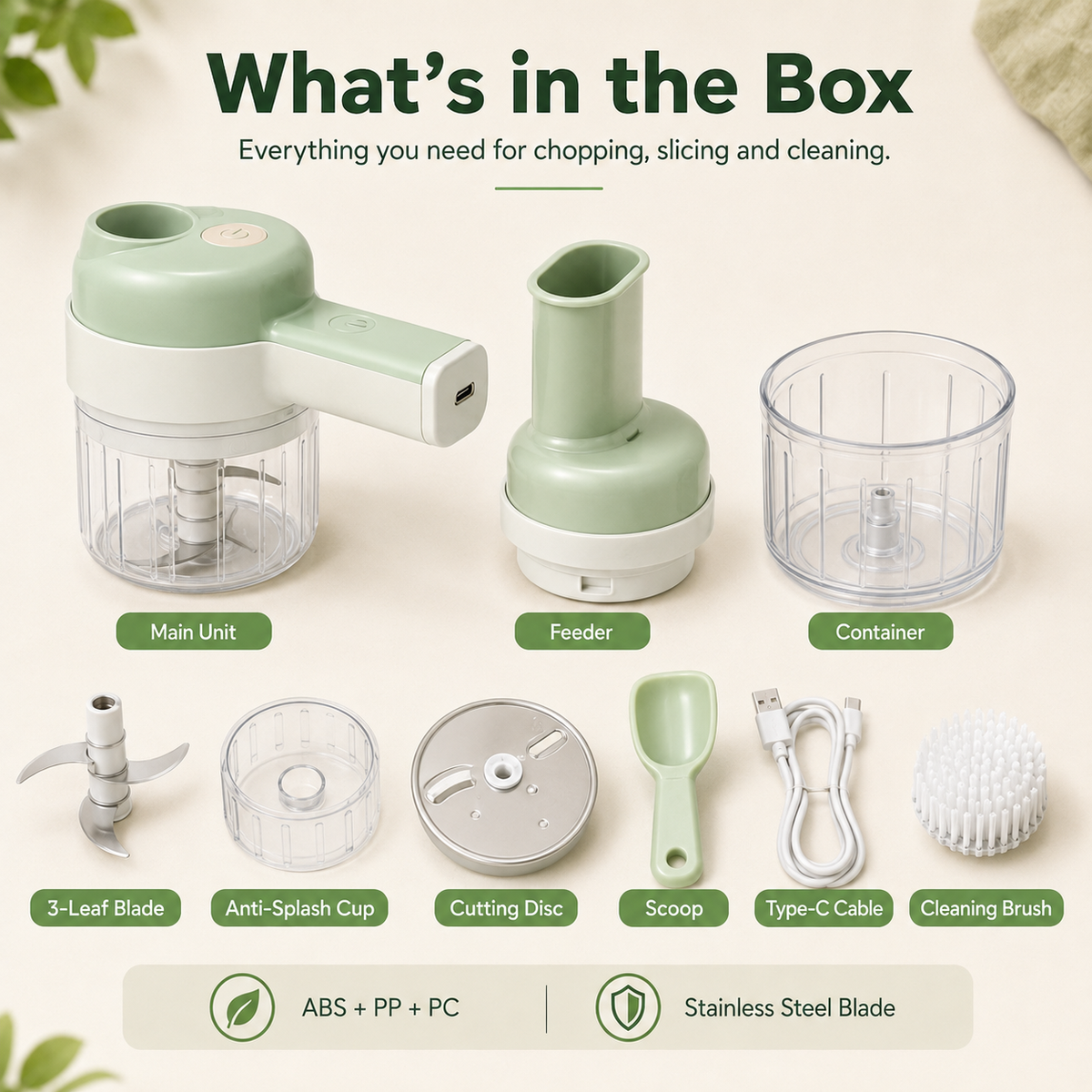 ⚡⚡⚡LAST 44 PCS LEFT!!! 4-in-1 Handheld Electric Food Chopper