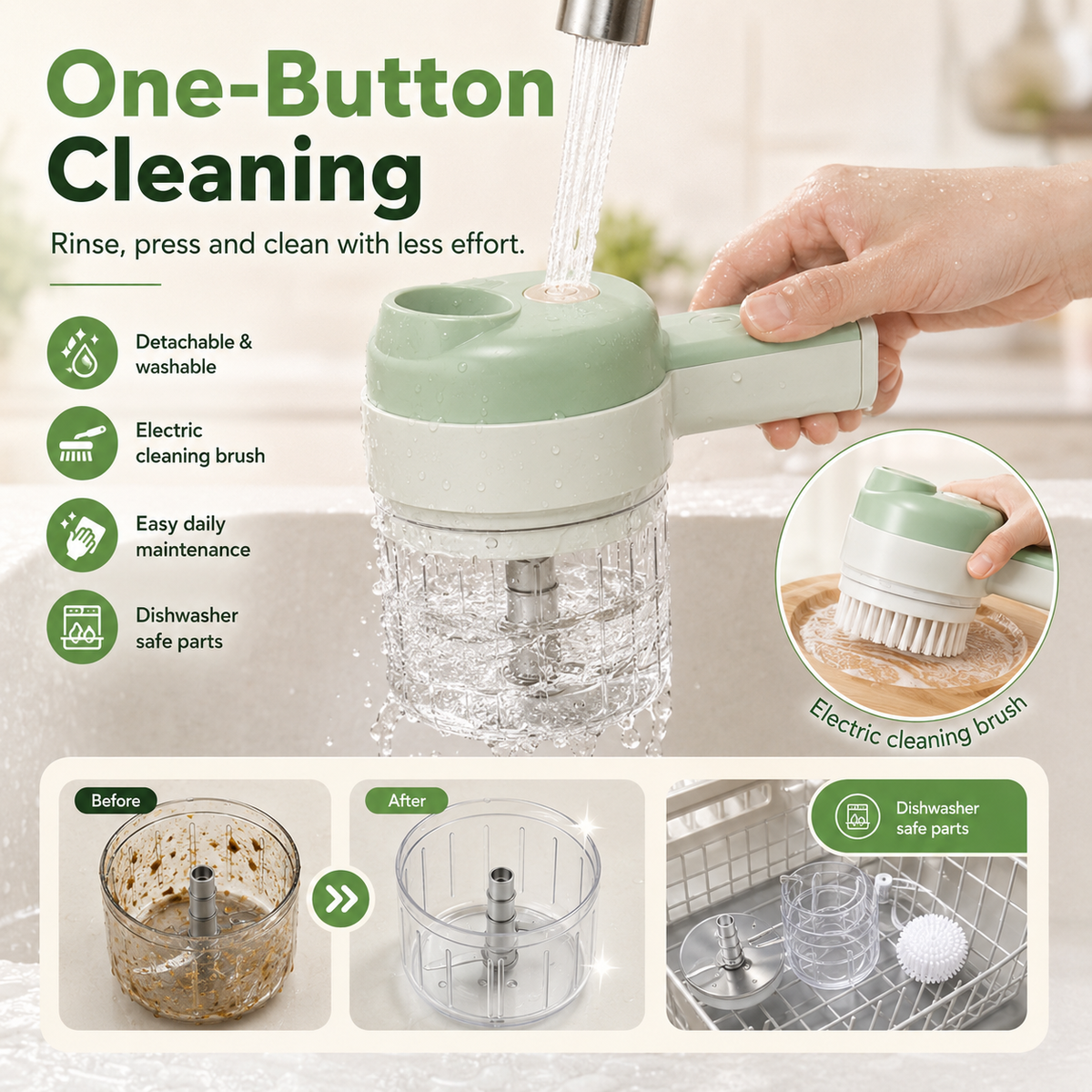 ⚡⚡⚡LAST 44 PCS LEFT!!! 4-in-1 Handheld Electric Food Chopper