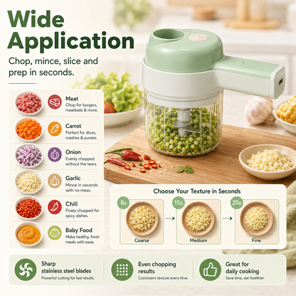 ⚡⚡⚡LAST 44 PCS LEFT!!! 4-in-1 Handheld Electric Food Chopper