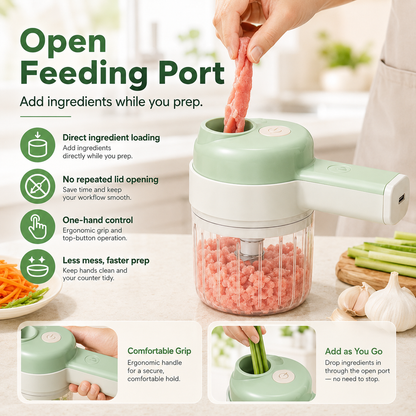 ⚡⚡⚡LAST 44 PCS LEFT!!! 4-in-1 Handheld Electric Food Chopper