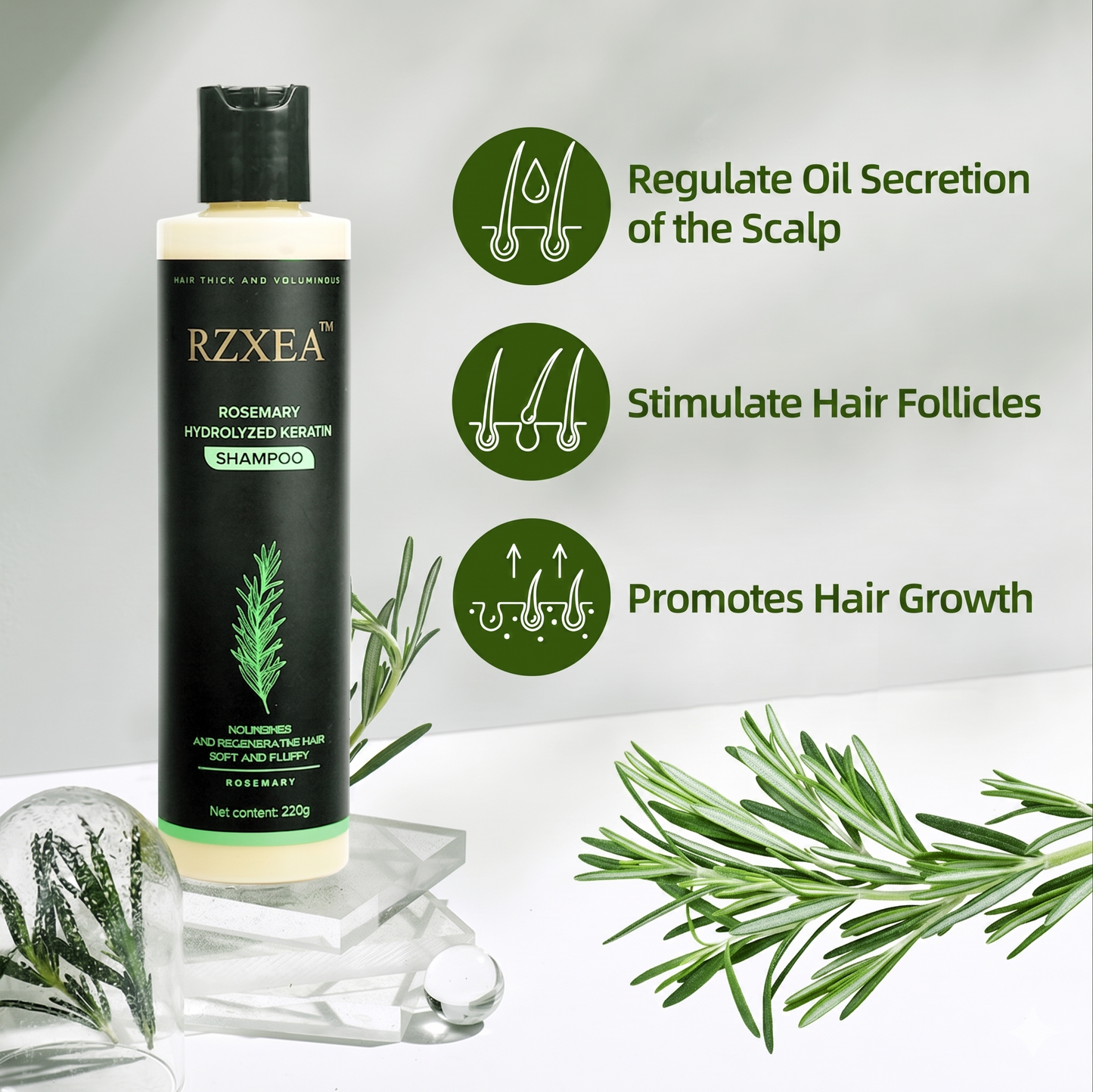 ✨ Revive Your Hair! | ⏱️ Visibly Thicker & Fuller in Days | RZXEA™ Rosemary Shampoo