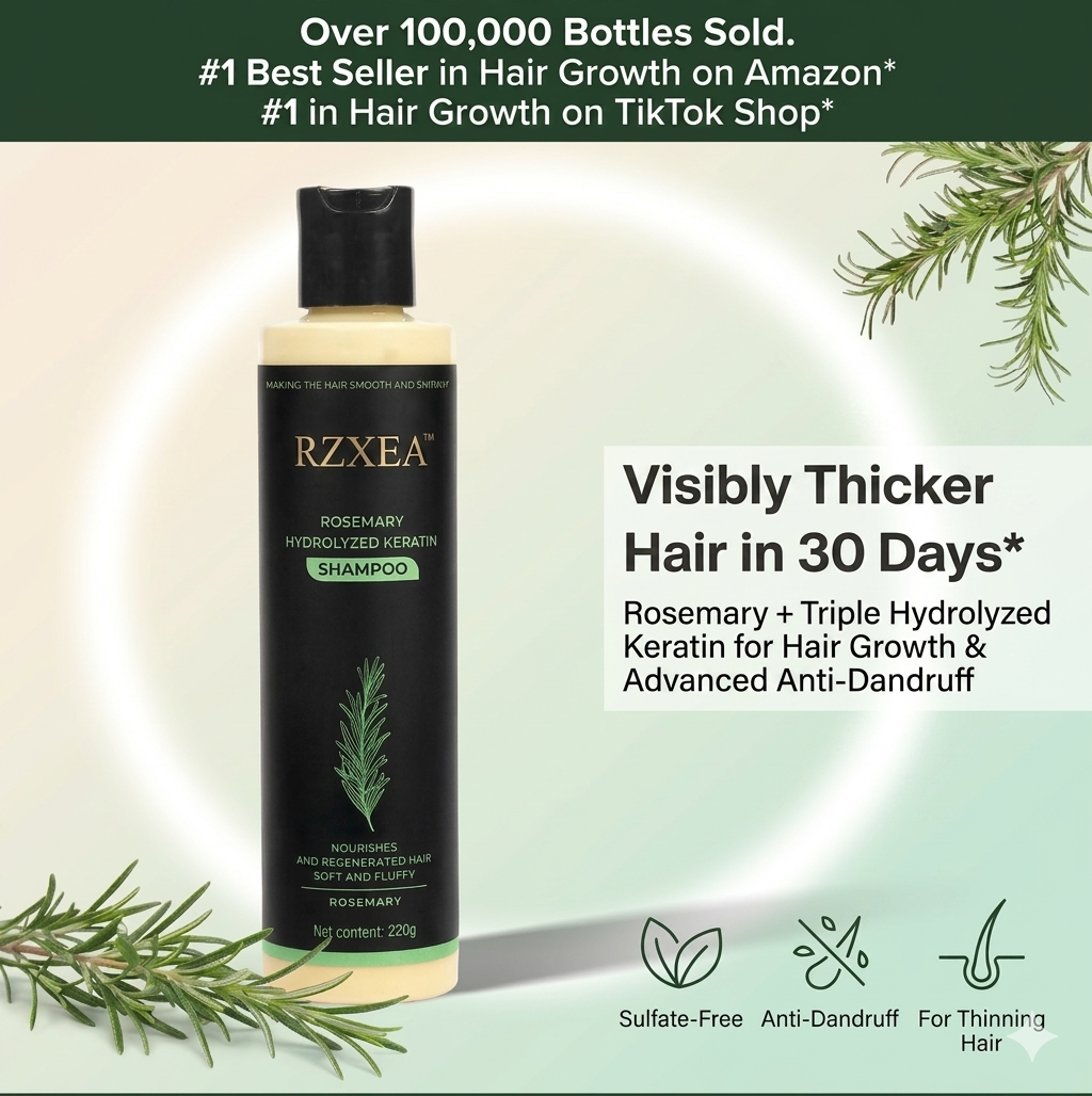 ✨ Revive Your Hair! | ⏱️ Visibly Thicker & Fuller in Days | RZXEA™ Rosemary Shampoo
