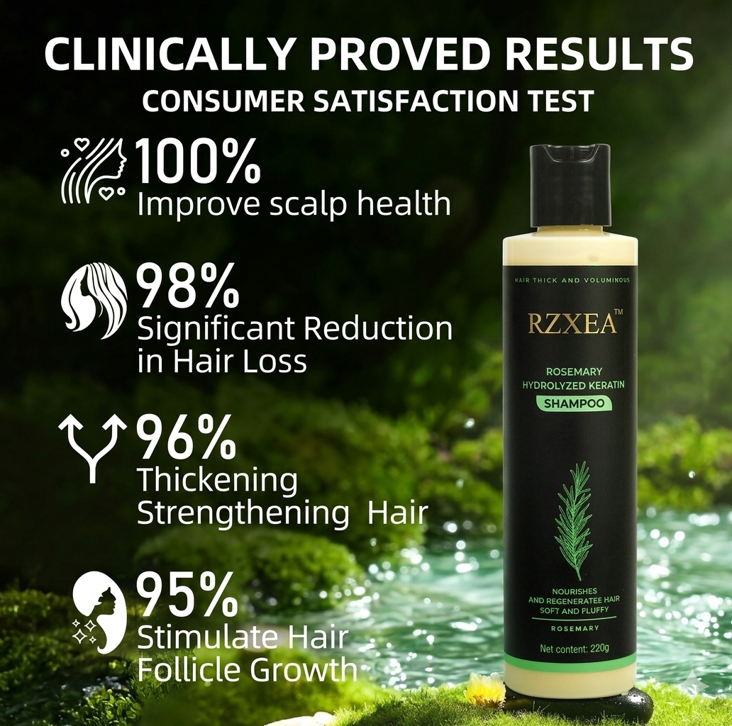 ✨ Revive Your Hair! | ⏱️ Visibly Thicker & Fuller in Days | RZXEA™ Rosemary Shampoo