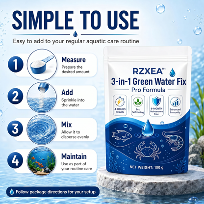 🌟 Official Store |✨ From Murky Swamp to Perfect Pond! | RZXEA™3-in-1 Green Water Fix