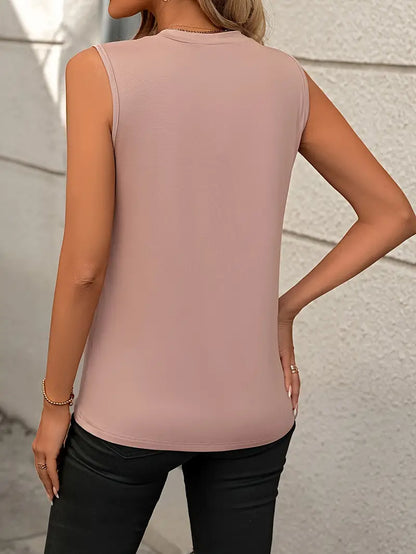 Sfrcord® Ärmelloses Tanktop mit Rundhalsausschnitt