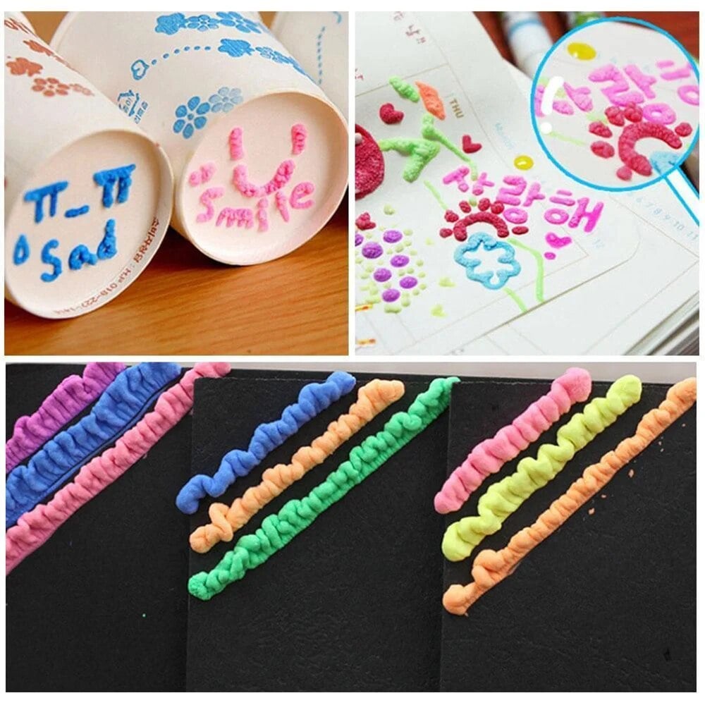 ✨ Magic Puffy 3D Art Pens | Heat-Activated Bubble Drawing Kit for Kids' Crafts & Gifts 🎁