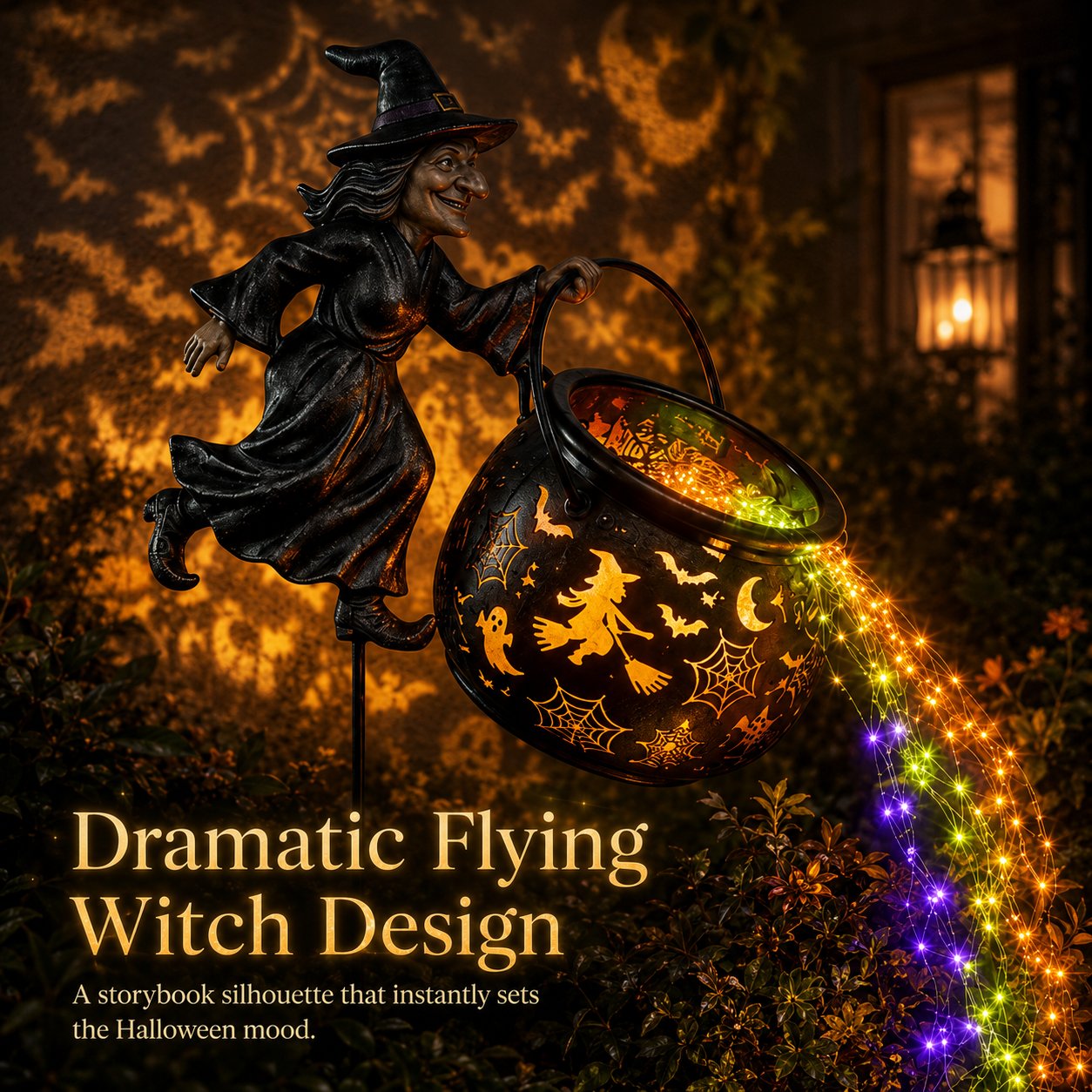 ⚡⚡⚡LAST 44 PCS LEFT!!! 🔥Last Day 50% OFF🎃Halloween Witch Cauldron Garden Light