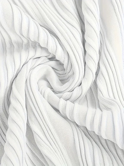 Sfrcord® Wavy Stripe Solid Dress