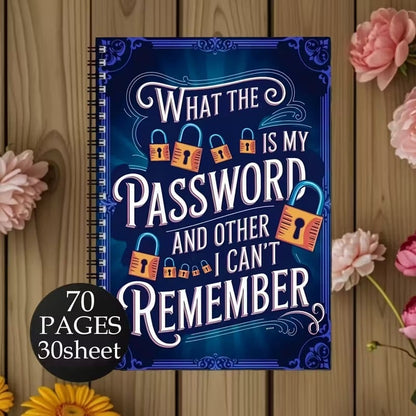 🔥Funny Password Notebook - Spiral Bound with Lock Icons & Funny Security Phrases✍️