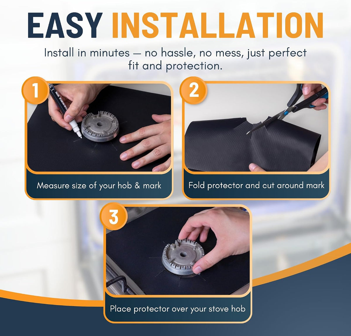 Reusable Gas Stove Burner Protectors🫧Non-Stick & Wipe Clean in Seconds