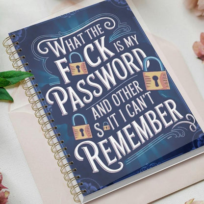 🔥Funny Password Notebook - Spiral Bound with Lock Icons & Funny Security Phrases✍️