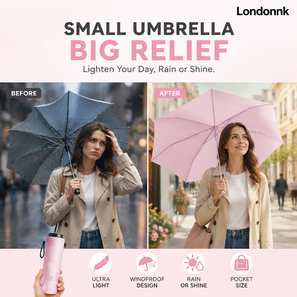 🏆 Last Day Special Price $24.99! 🔥Ultra-Lightweight Compact All-Weather Umbrella