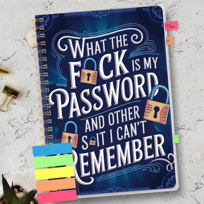 🔥Funny Password Notebook - Spiral Bound with Lock Icons & Funny Security Phrases✍️