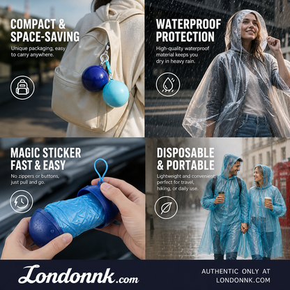 🥳 BUY 1 GET 1 FREE! ☔Mini Ball Shape Disposable Raincoat – Ultra‑compact ball packaging fits in any bag, purse or glove box. Waterproof & easy to use – always ready for sudden showers! 🌧️✨