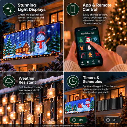 NutriVibeHive smart animated Christmas balcony lights - view 4