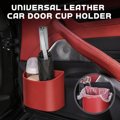 ⚡⚡⚡LAST 44 PCS LEFT!!! 🥳2026 HOT SALE🥳💞50K+ SOLD!🚗🧺 50% OFF! Leather Car Door Cup Holder – Wide‑mouth opening, easy reach for drinks & phone. Clip‑on secure fit. PU leather, tough & stylish. 🛡️✨