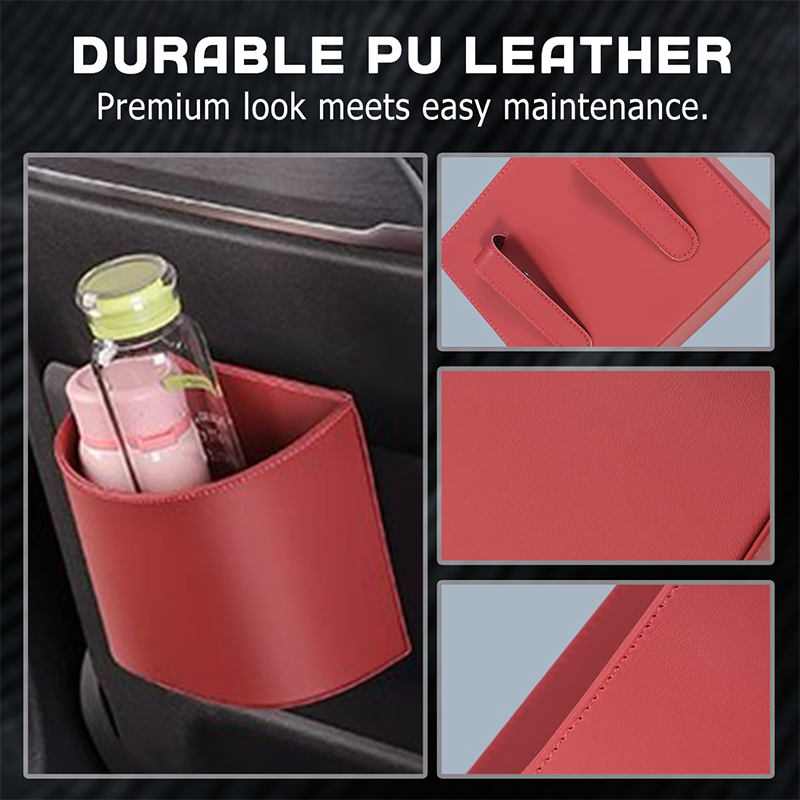 ⚡⚡⚡LAST 44 PCS LEFT!!! 🥳2026 HOT SALE🥳💞50K+ SOLD!🚗🧺 50% OFF! Leather Car Door Cup Holder – Wide‑mouth opening, easy reach for drinks & phone. Clip‑on secure fit. PU leather, tough & stylish. 🛡️✨