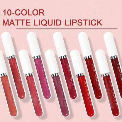 💋OUTDR™ 10Pcs Matte Waterproof Lip Gloss Set 💄