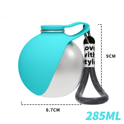 🐾 Foldable Pet Water Bottle for Travel – Portable Stainless Steel Hydration Bottle with Silicone Bowl