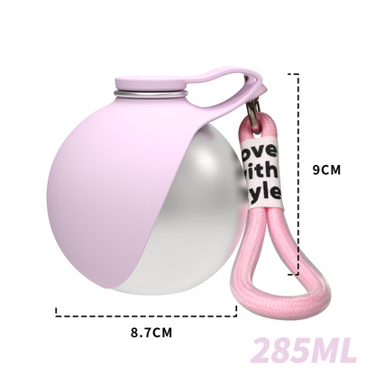 🐾 Foldable Pet Water Bottle for Travel – Portable Stainless Steel Hydration Bottle with Silicone Bowl