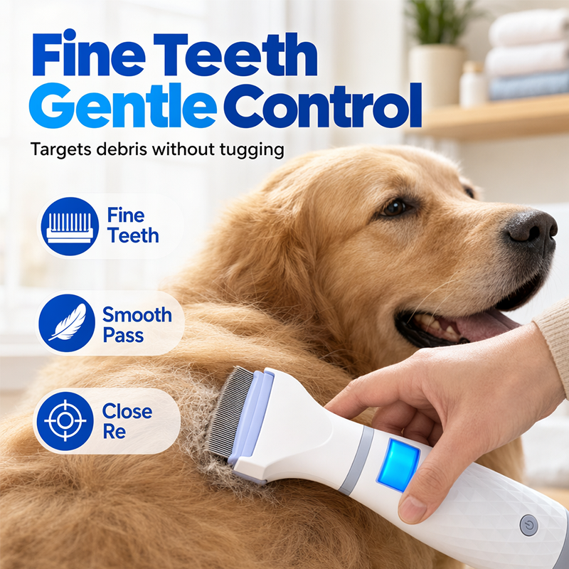 🛡️ Electric Flea Comb for Pets | Chemical-Free Pest Removal with Gentle Fine Steel Teeth ✨