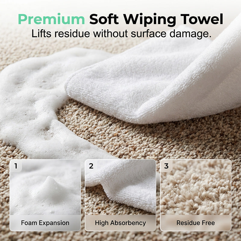 ⚡⚡⚡LAST 44 PCS LEFT!!! 🔥Waterless Carpet Foam Stain Remover with Towel