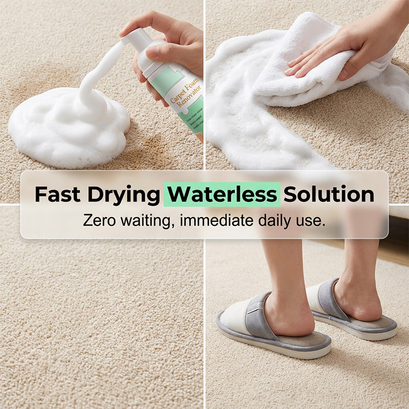 ⚡⚡⚡LAST 44 PCS LEFT!!! 🔥Waterless Carpet Foam Stain Remover with Towel