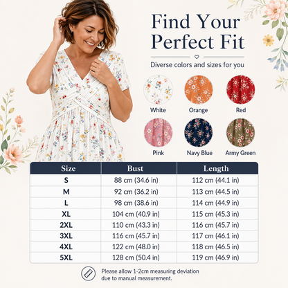 ⏰Time-Limited Special !!🌿Women's V-Neck Floral Print Dress with Twist Waist