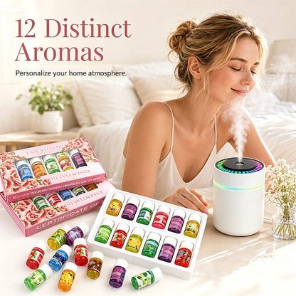 ⚡⚡⚡LAST 44 PCS LEFT!!! 🔥Limited Time 50% Off！🎁🌺The fresh scent lifts your mood！🌷12-Pack Water Soluble Essential Oils Set
